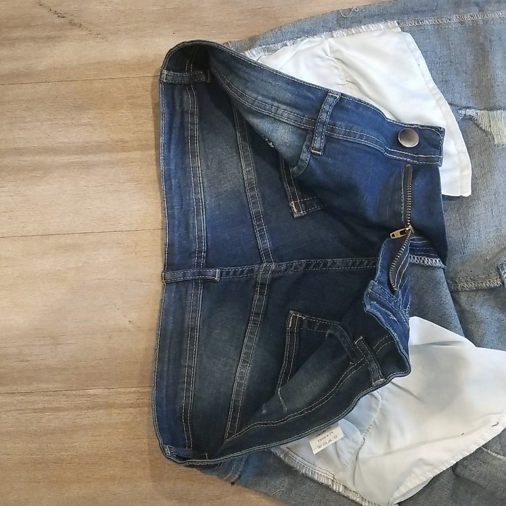 Composition Blue Ripped Denim Short Size XL - Picture 5 of 16